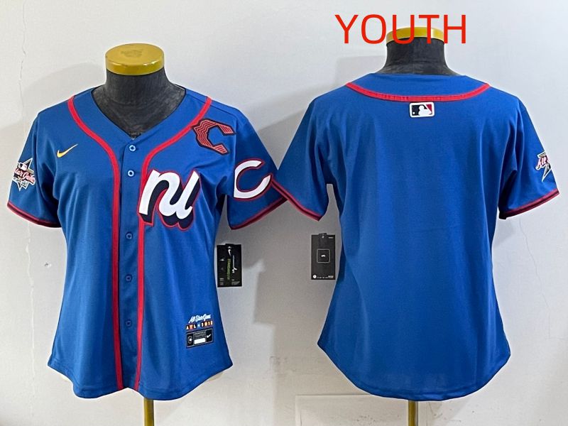 Youth 2025 Cincinnati Reds Blank Blue All star Nike MLB Jersey style 01->youth mlb jersey->Youth Jersey